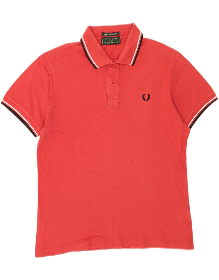 Мужская рубашка-поло Fred Perry, хлопок среднего красного цвета