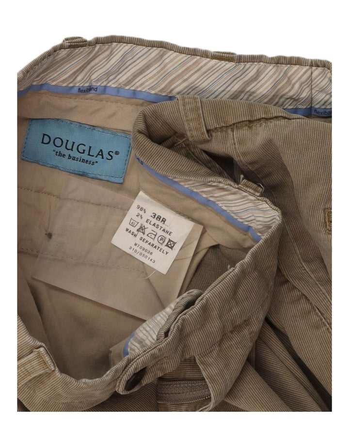 Мужские прямые вельветовые брюки DOUGLAS W38 L31, бежевый хлопок