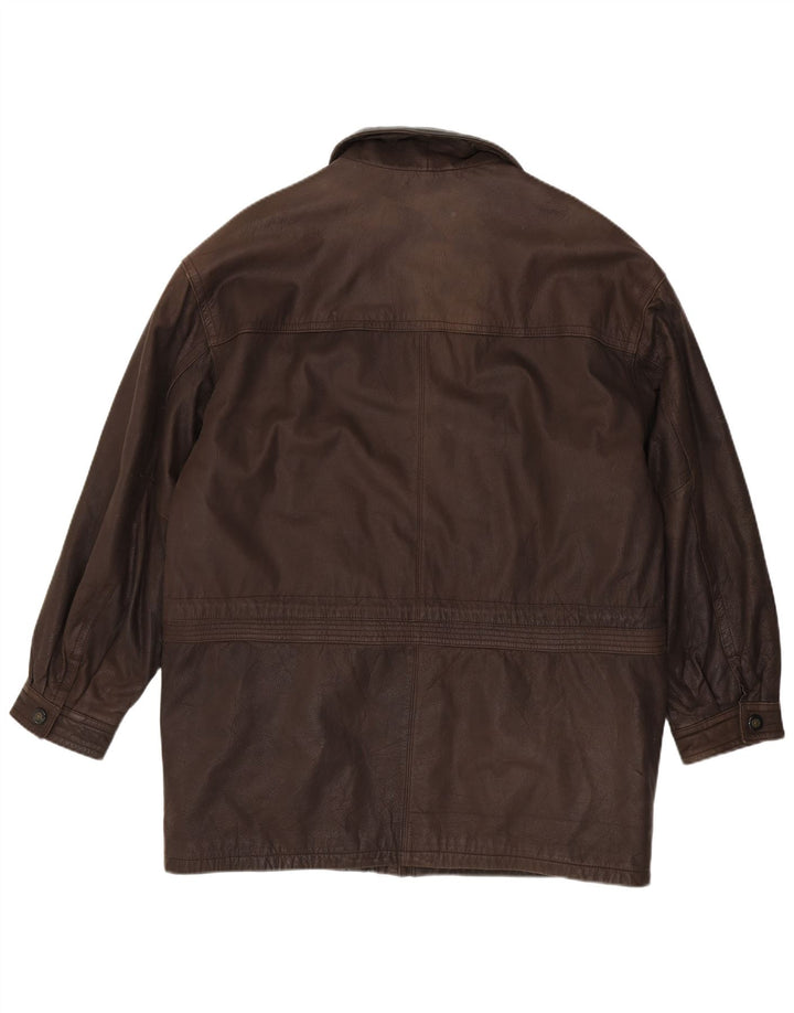 Мужская кожаная куртка JOHN B UK 46 3XL Коричневая кожа
