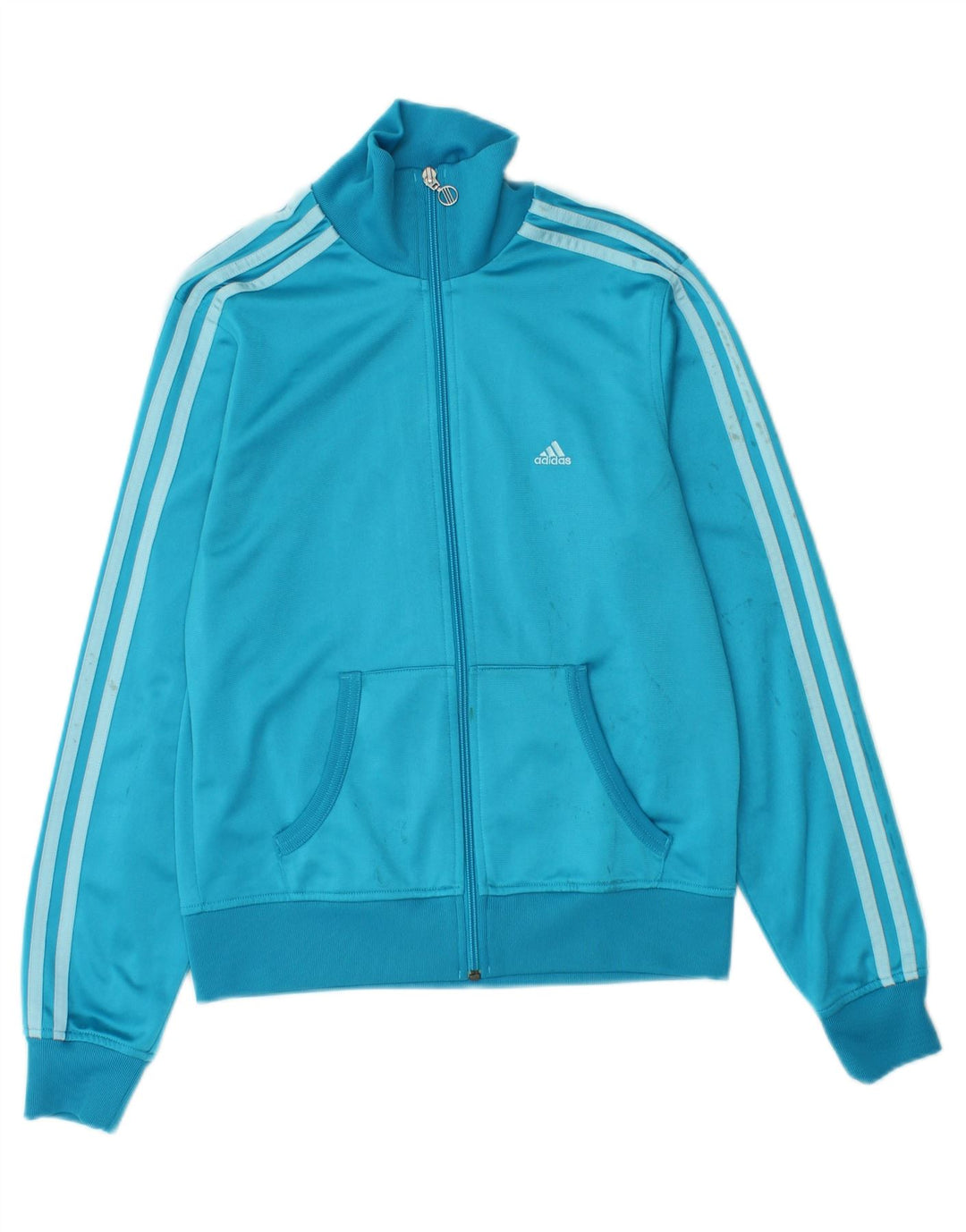 ADIDAS Womens Tracksuit Top Jacket UK 12 Medium Blue Polyester Vintage Adidas and Second-Hand Adidas from Messina Hembry 