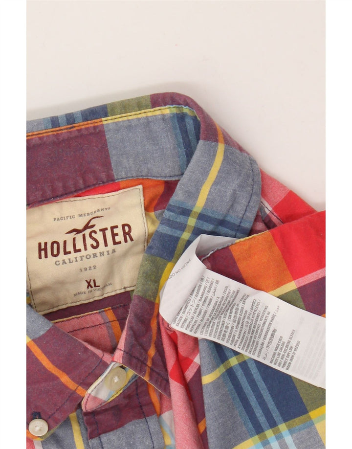 Мужская рубашка Hollister XL в разноцветную клетку, хлопок