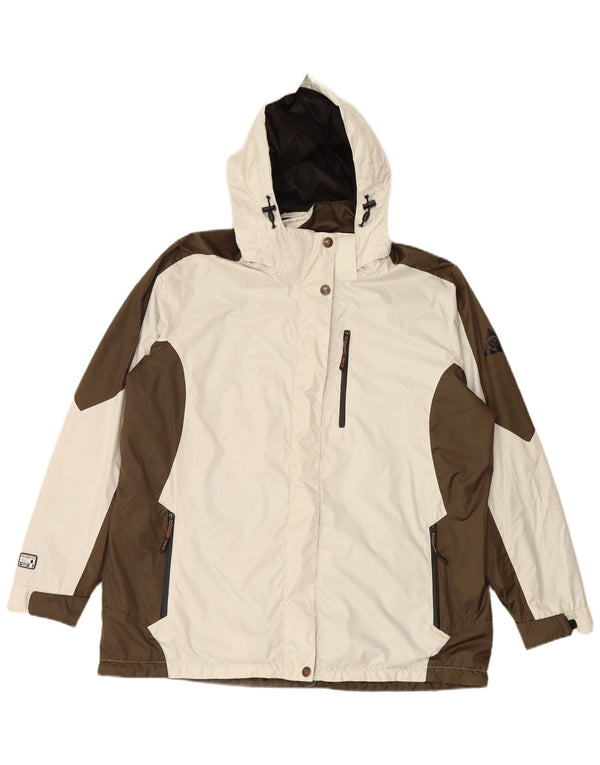 Женская ветровка IGUANA с капюшоном EU 46 XL, белая с цветными блоками