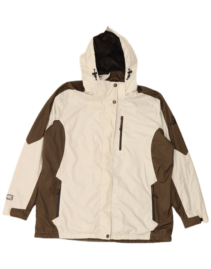 Женская ветровка IGUANA с капюшоном EU 46 XL, белая с цветными блоками