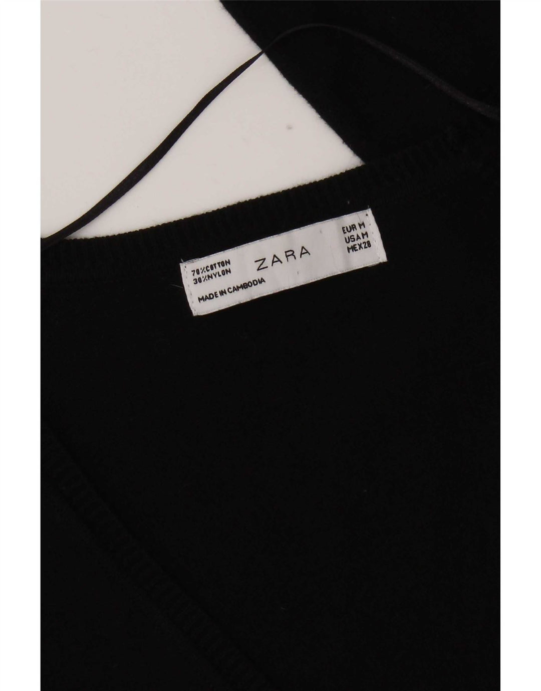 Женский кардиган Zara UK 12, средний черный хлопковый свитер