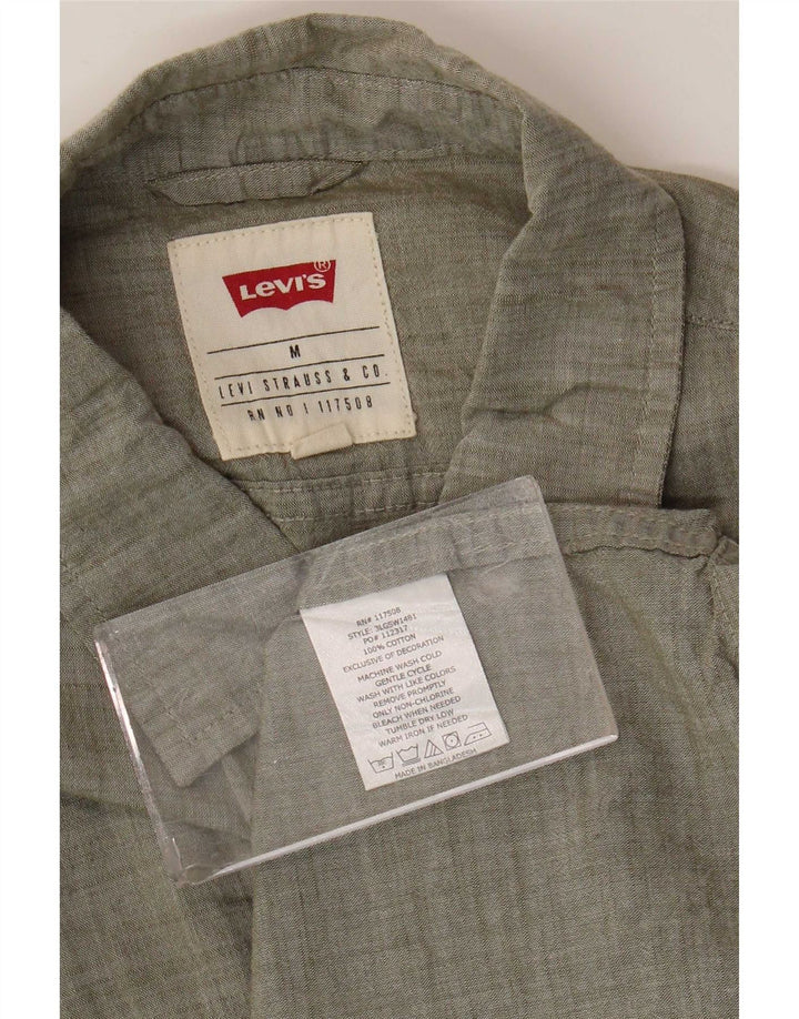 Мужская рубашка с коротким рукавом Levi's, хлопок среднего серого цвета