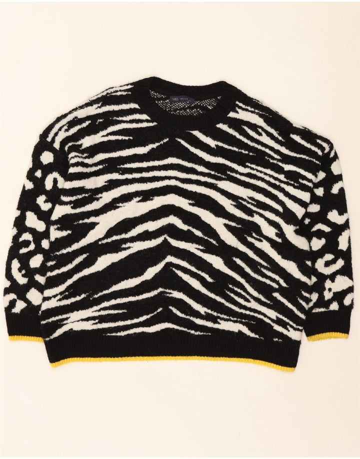 MARKS & SPENCER Womens Crew Neck Jumper Sweater UK 14 Large Black Vintage Marks & Spencer and Second-Hand Marks & Spencer from Messina Hembry 