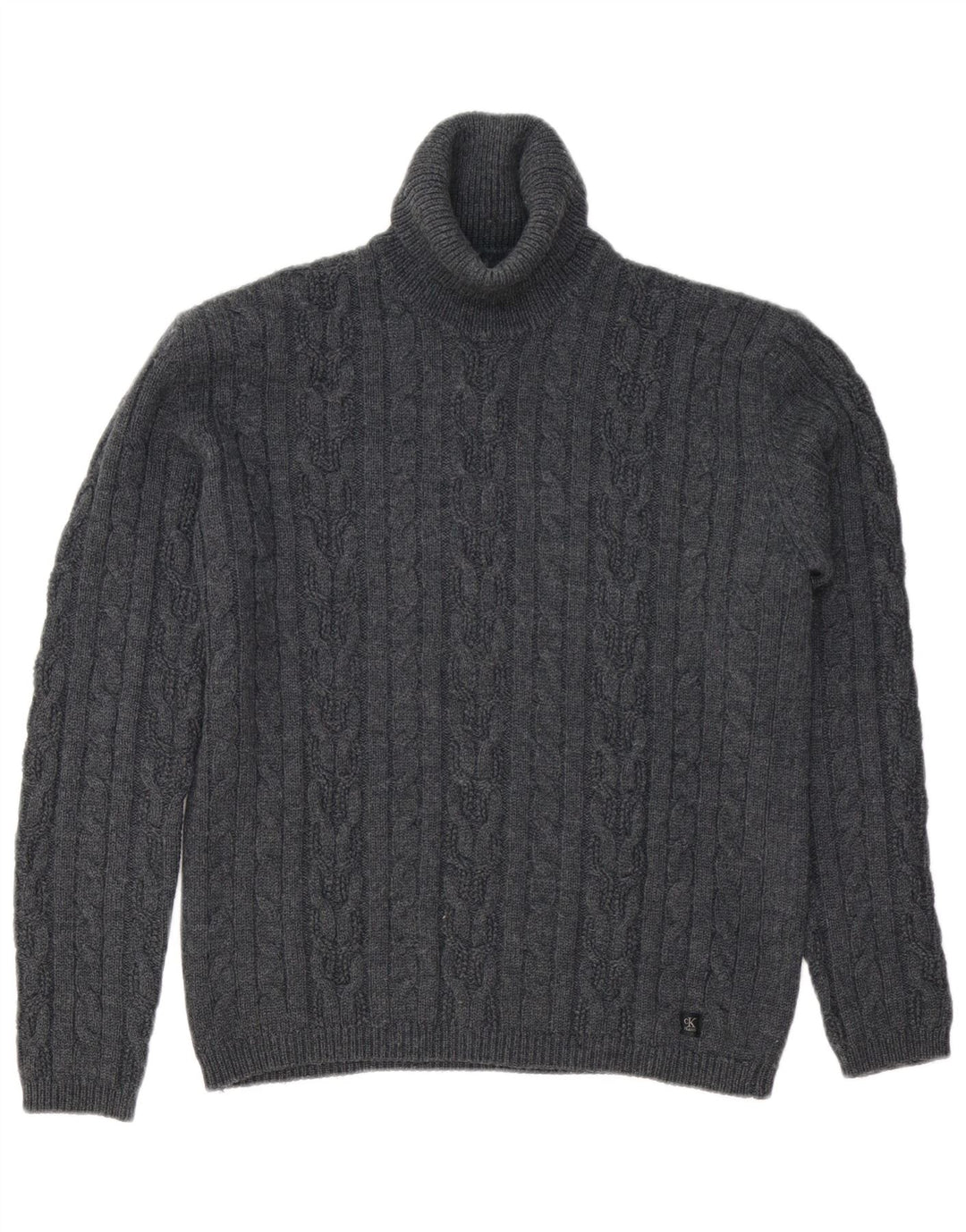 CALVIN KLEIN JEANS Женский свободный джемпер с высоким воротником, Великобритания 18 XL Серый