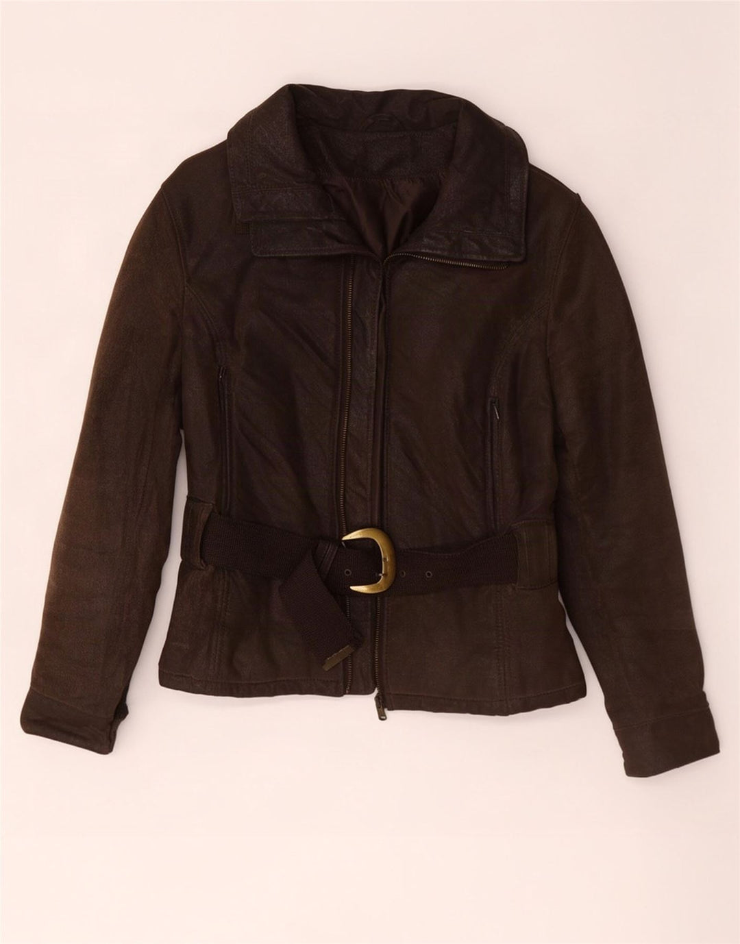 Винтажная женская кожаная куртка IT 42 Medium Brown
