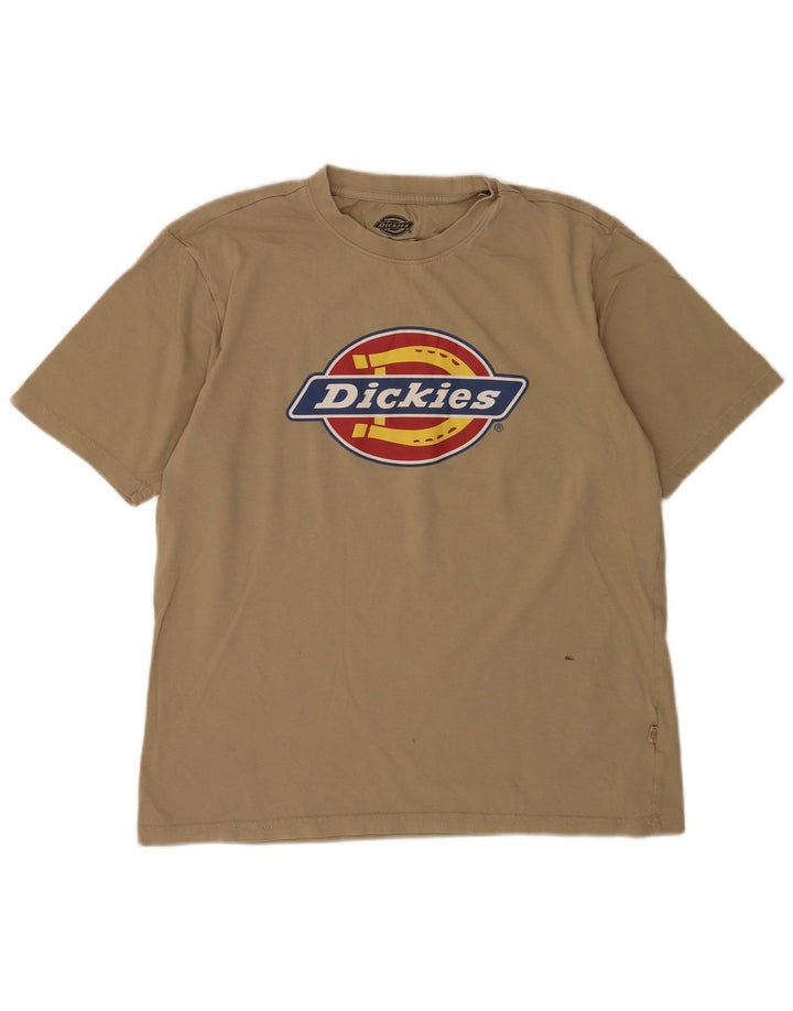 Мужская футболка с рисунком Dickies, маленький бежевый хлопок