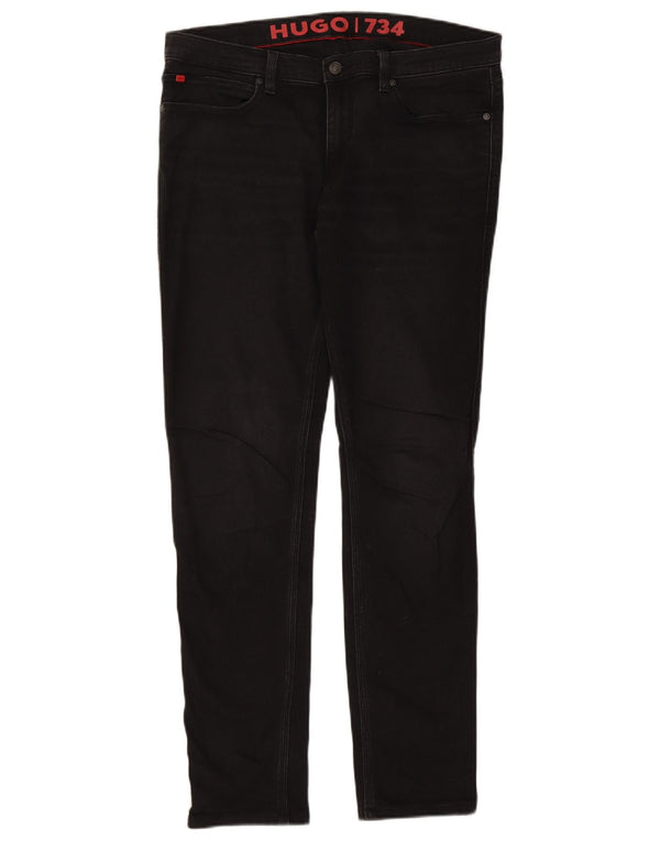 Мужские узкие джинсы Hugo Boss W33 L31, черный хлопок