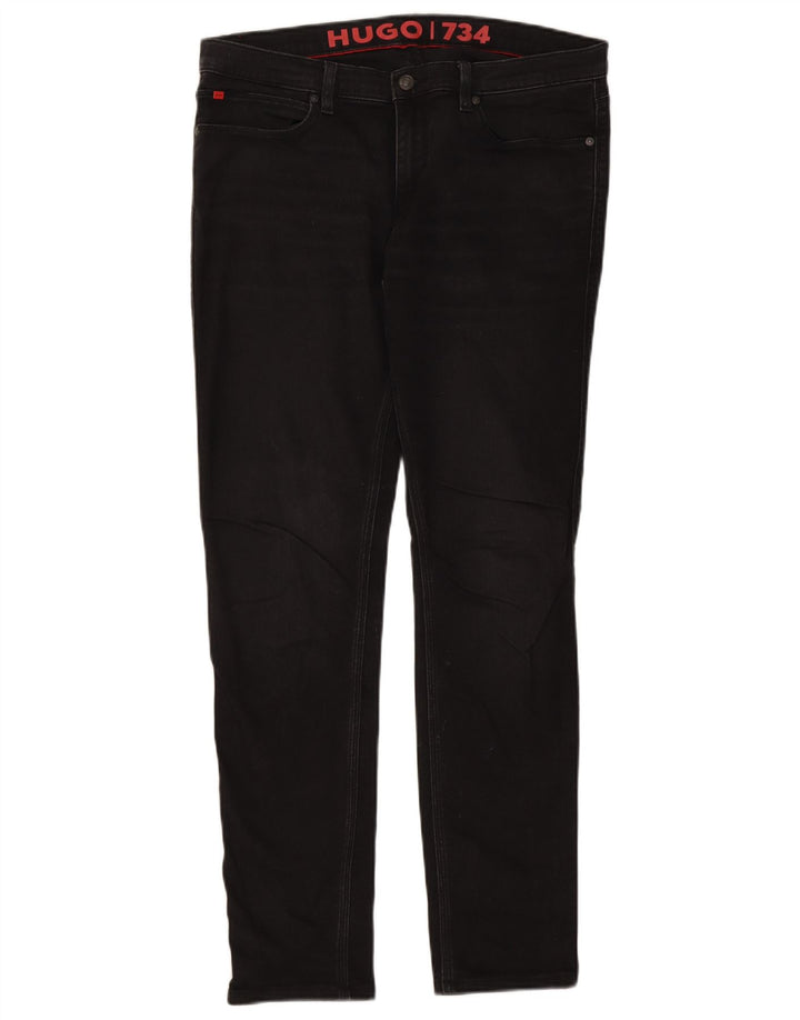 Мужские узкие джинсы Hugo Boss W33 L31, черный хлопок