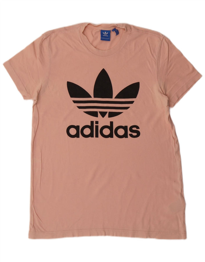 Мужская футболка Adidas с рисунком из хлопка среднего размера розового цвета