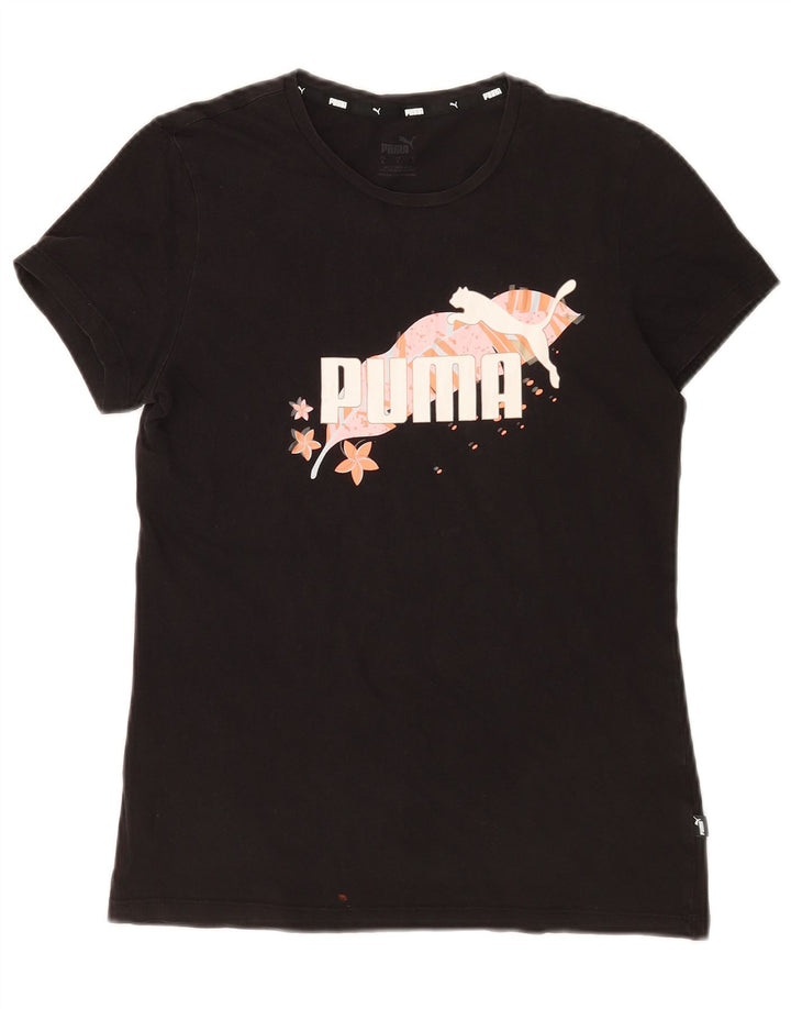 Женская футболка с рисунком Puma Top UK 10, маленькая черная