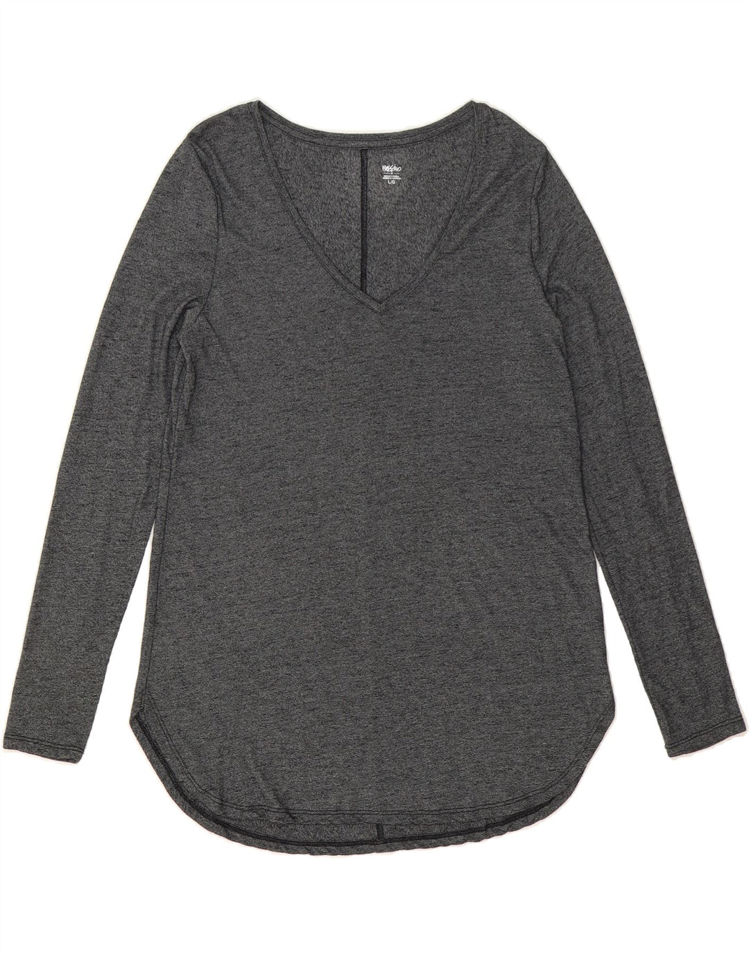 MOSSIMO Womens Long Sleeve Tunic Top UK 16 Large Grey Flecked Rayon Vintage Mossimo and Second-Hand Mossimo from Messina Hembry 