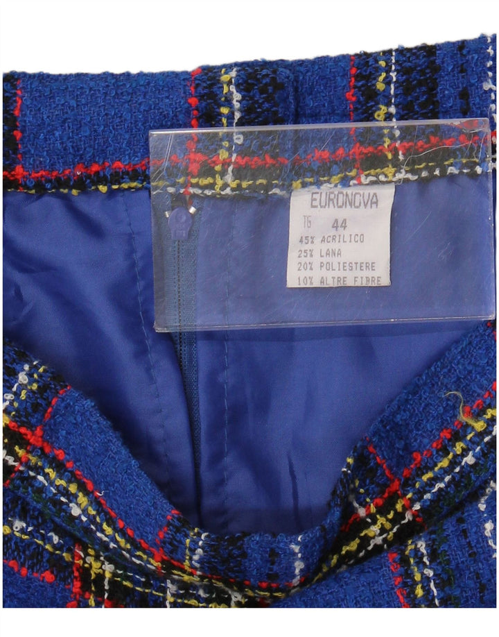 Euronova Женская мини-юбка IT 44 Medium W28 Синяя клетка акрил