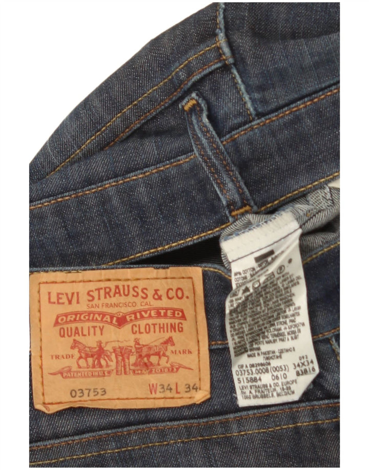 Мужские прямые джинсы Levi's W34 L34 темно-синие, хлопок