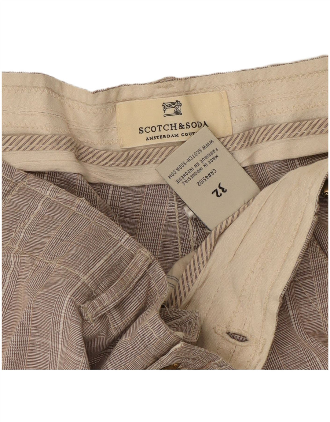 Мужские шорты карго Scotch & Soda W32, хлопковые серые в клетку среднего размера