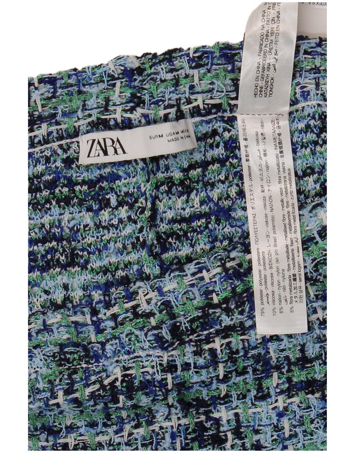 Женские прямые повседневные брюки ZARA среднего размера W30 L27, разноцветная клетка