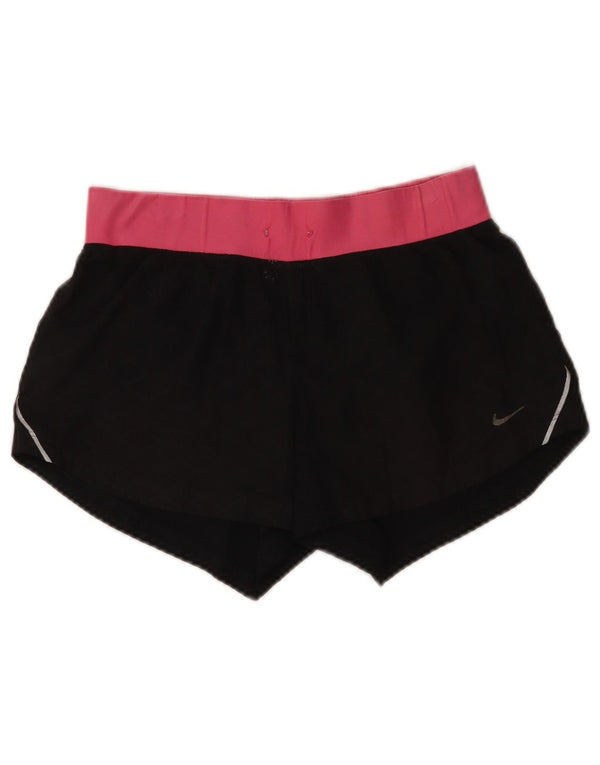 Женские спортивные шорты Nike Dri Fit UK 8, маленькие черные, полиэстер с цветными блоками