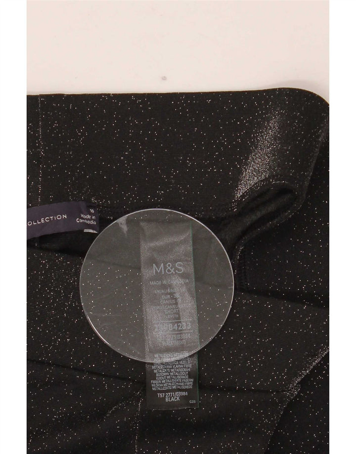 Женские леггинсы Marks & Spencer UK 10, маленькие черные в крапинку, полиамид