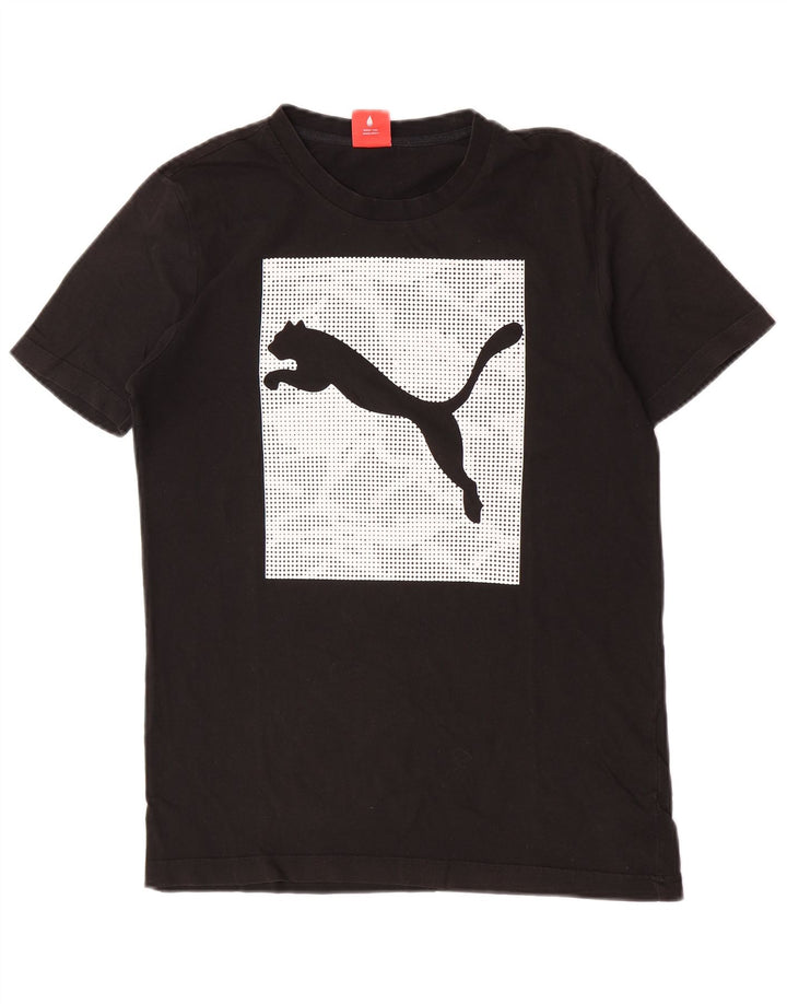 Мужская футболка с рисунком Puma, маленькая, черная, хлопковая