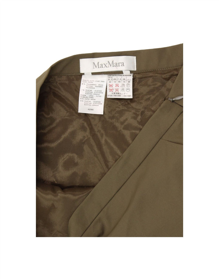 MAX MARA Womens Pencil Skirt UK 14 Medium W30  Khaki Polyamide