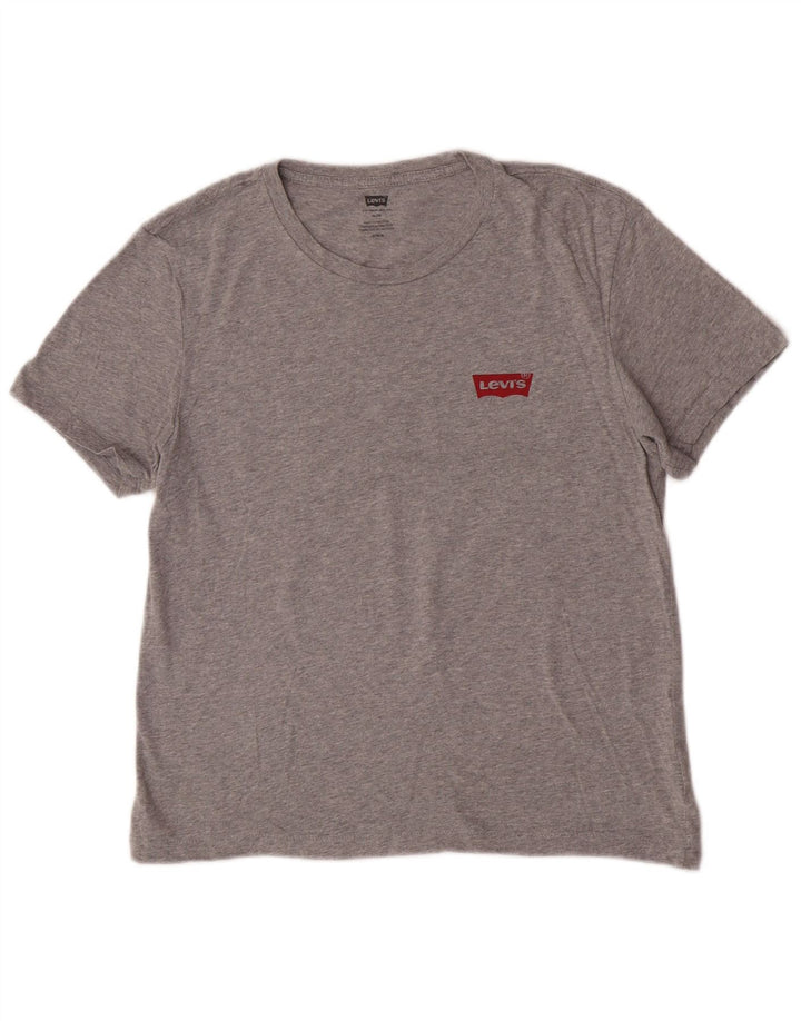 Женская узкая футболка с рисунком Levi's Top UK 14, средний серый