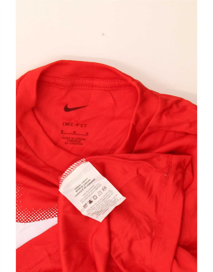 Футболка с рисунком Nike Dri Fit для мальчиков, топ 10–11 лет, средний красный полиэстер