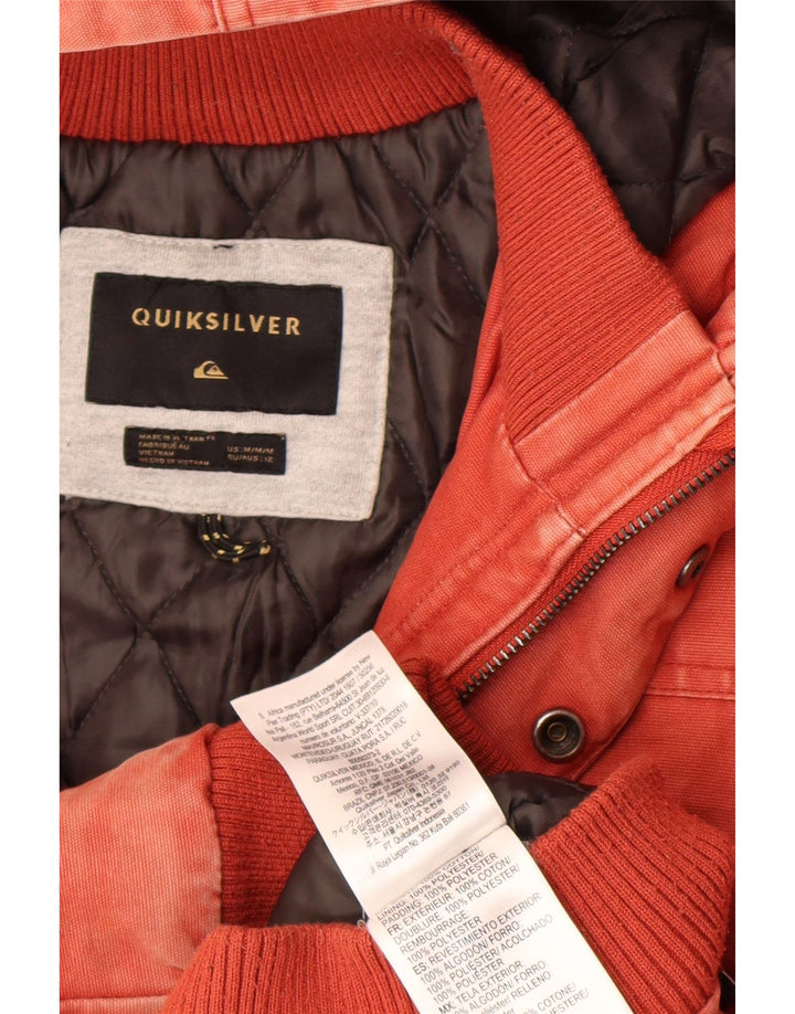 Женский бомбер Quiksilver с капюшоном UK 12, хлопковый средний красный