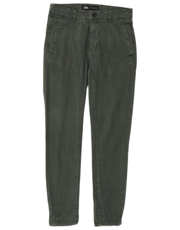 Мужские брюки-чиносы Zara EU 38 Small W30 L30, зеленые