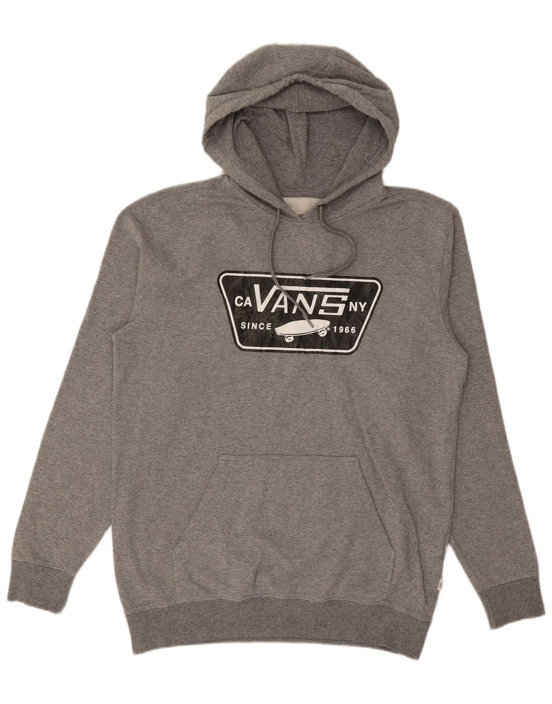 Мужской джемпер с капюшоном с рисунком VANS, хлопковый джемпер среднего серого цвета с крапинками