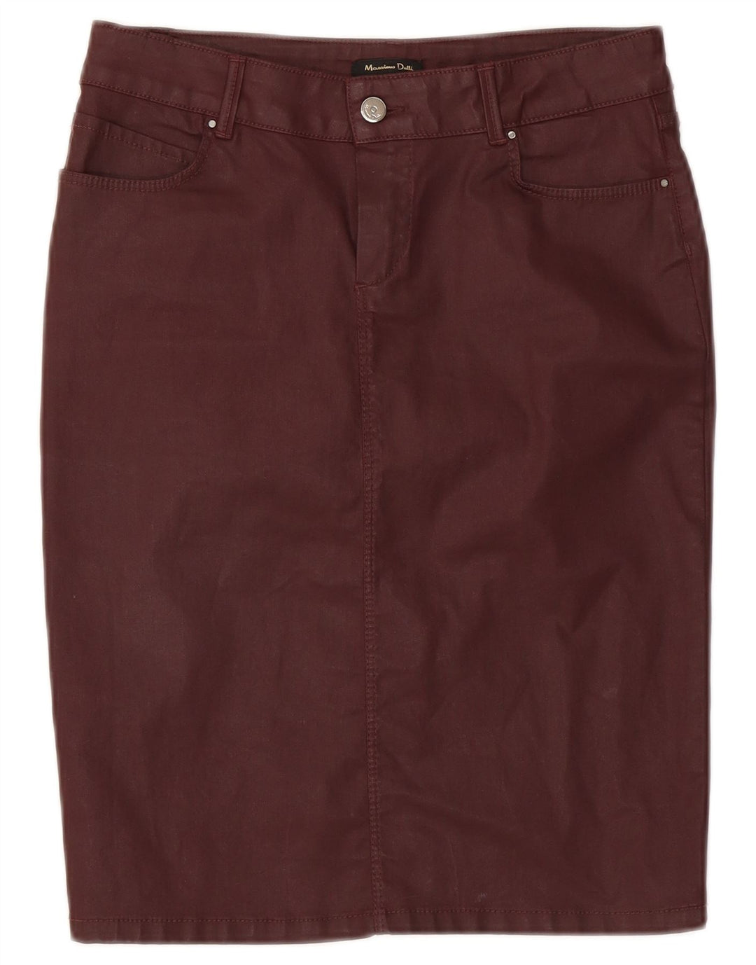 Женская юбка-карандаш Massimo Dutti W28, средний бордовый хлопок, хлопок