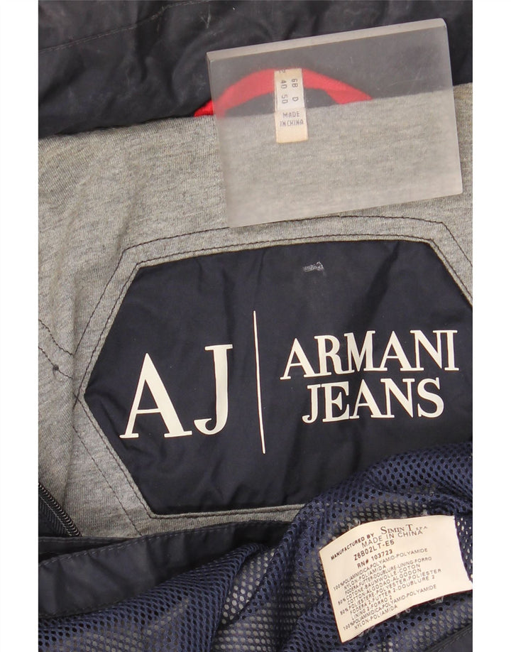 Мужская дождевик Armani Jeans UK 40, большой темно-синий, полиамид