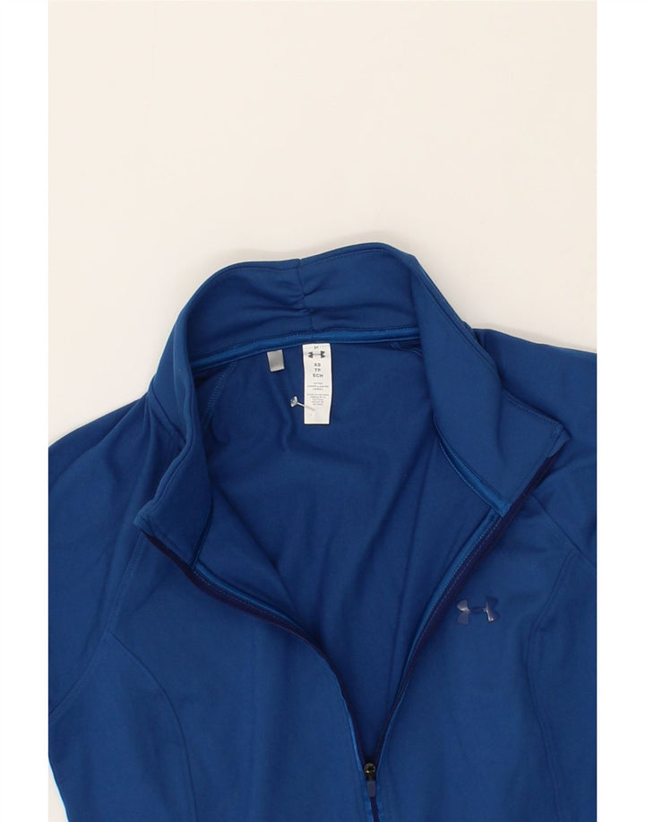 UNDER ARMOUR Womens Tracksuit Top Jacket UK 6 XS Blue Polyester Vintage Under Armour and Second-Hand Under Armour from Messina Hembry 