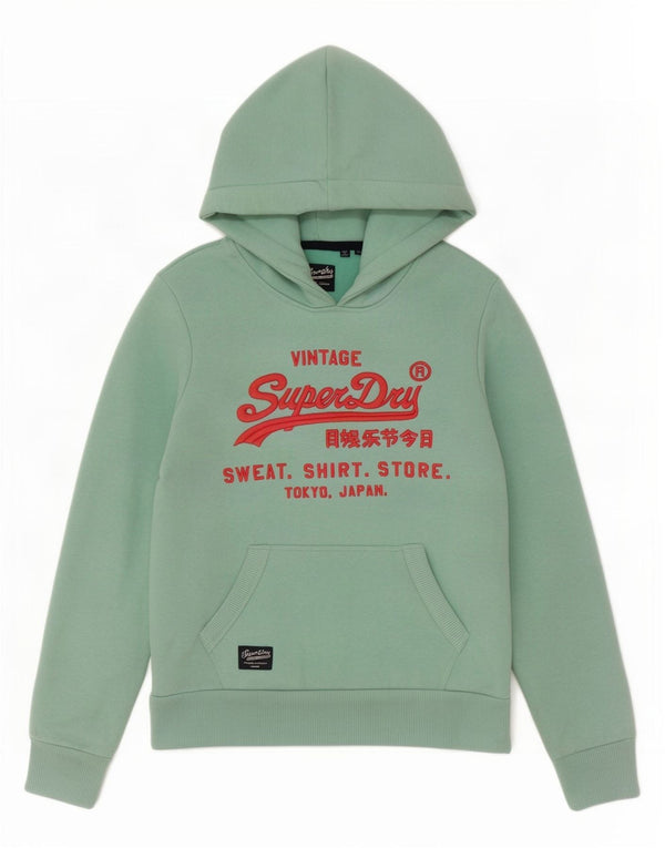Женский джемпер с капюшоном Superdry UK 8, маленький зеленый, хлопок