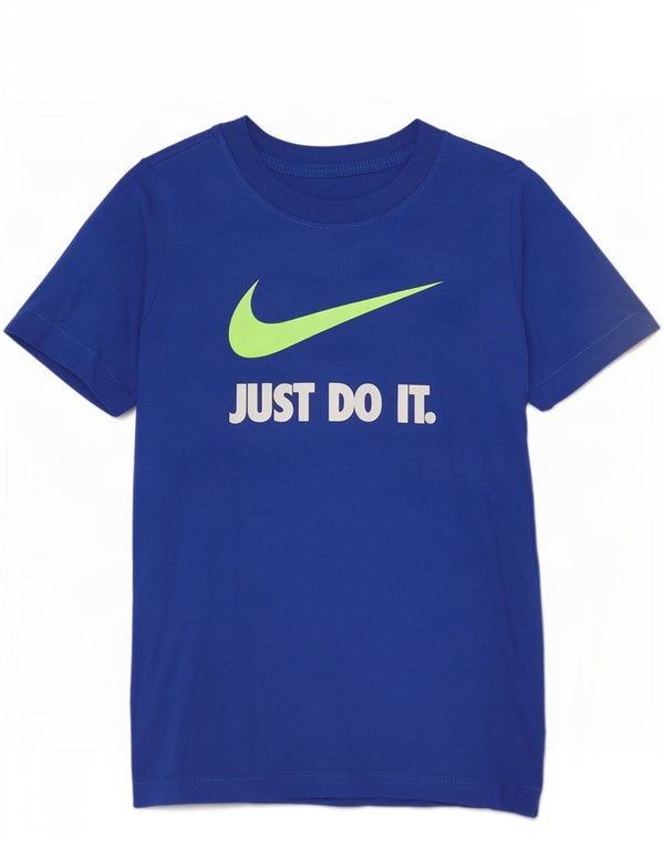 Футболка с рисунком Nike для мальчиков, топ 6–7 лет, синий размер XS, хлопок
