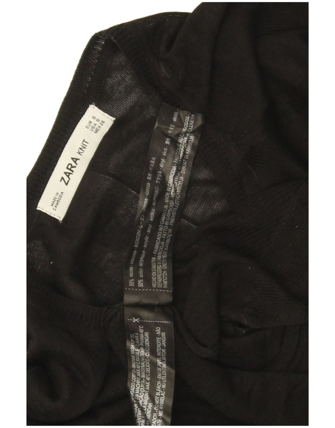 Женский свитер с вырезом «лодочка» Zara UK 10, маленький, черный, вискоза