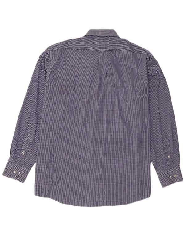 Мужская рубашка обычного кроя Chaps, размер 18, 2XL, синяя хлопковая клетка