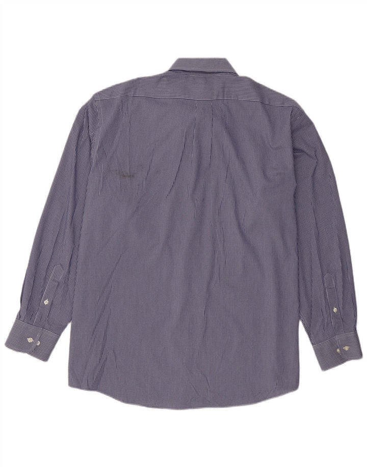 Мужская рубашка обычного кроя Chaps, размер 18, 2XL, синяя хлопковая клетка