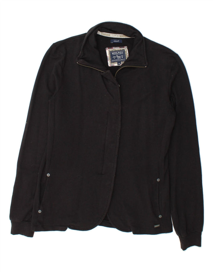 WOOLRICH Womens Blazer Jacket UK 12 Medium Black Modal Vintage Woolrich and Second-Hand Woolrich from Messina Hembry 