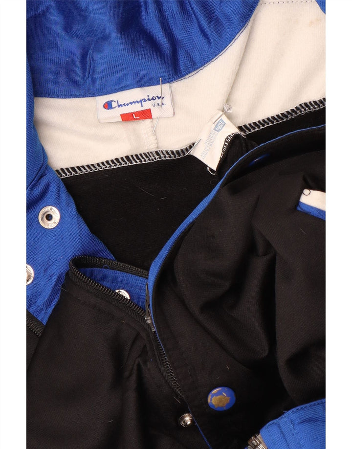 Мужской спортивный костюм Champion с графическим рисунком, большая черная куртка с цветными блоками