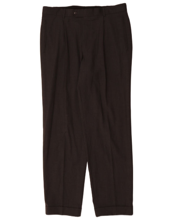 Мужские прямые костюмные брюки Hugo Boss IT 52 XL W36 L33 коричневые, новая шерсть