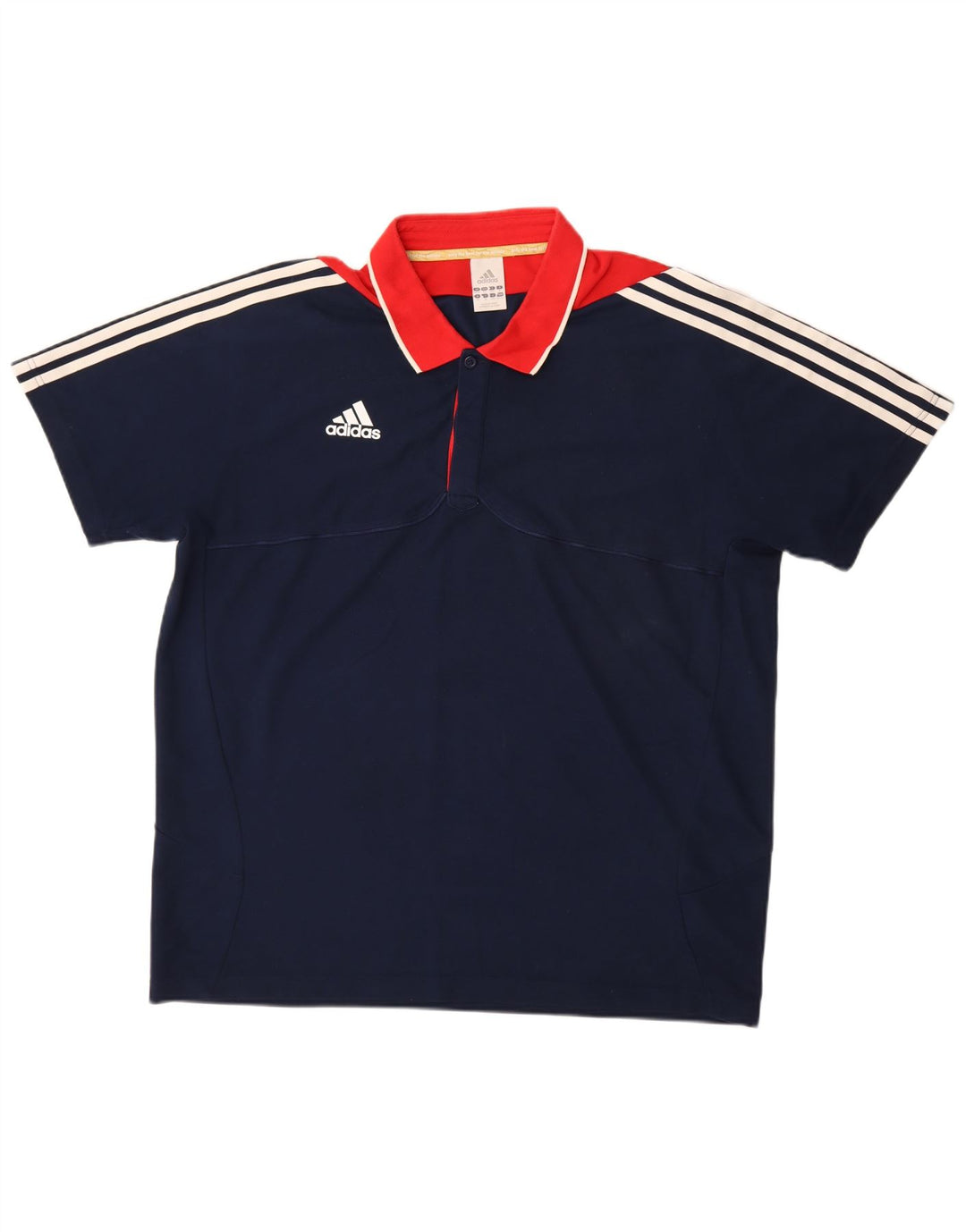 Мужская рубашка-поло ADIDAS UK 48/50 XL, темно-синяя, хлопок с цветными блоками
