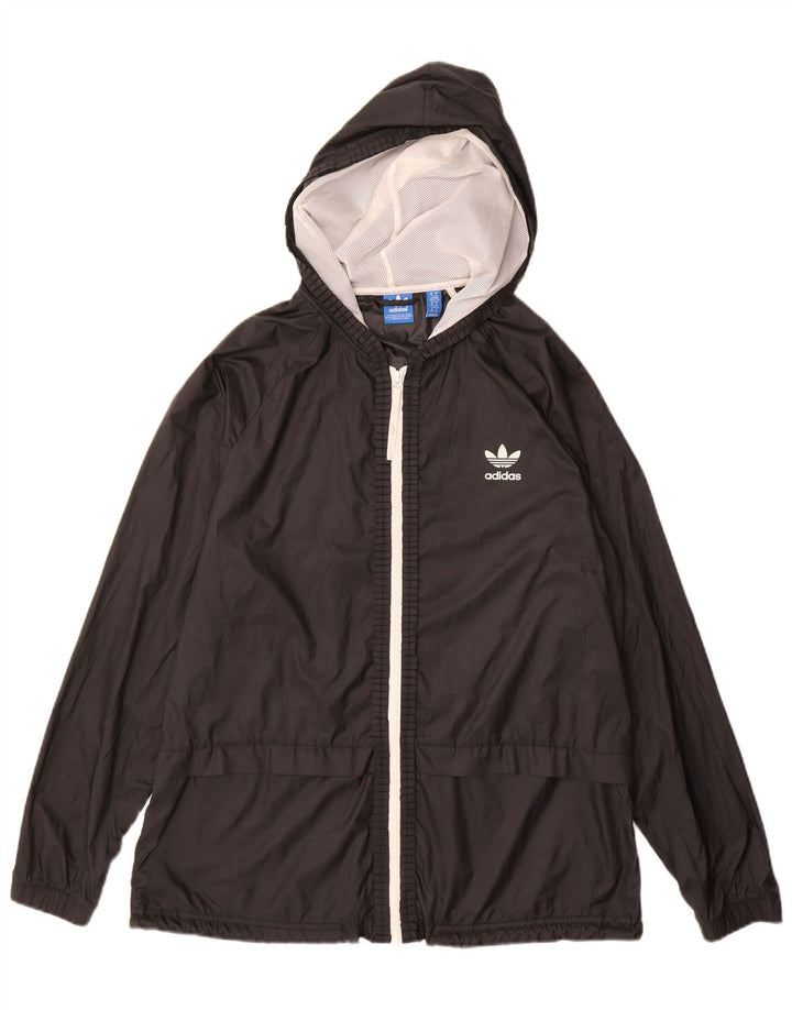 Женская дождевик с капюшоном Adidas UK 18 XL, черный полиэстер