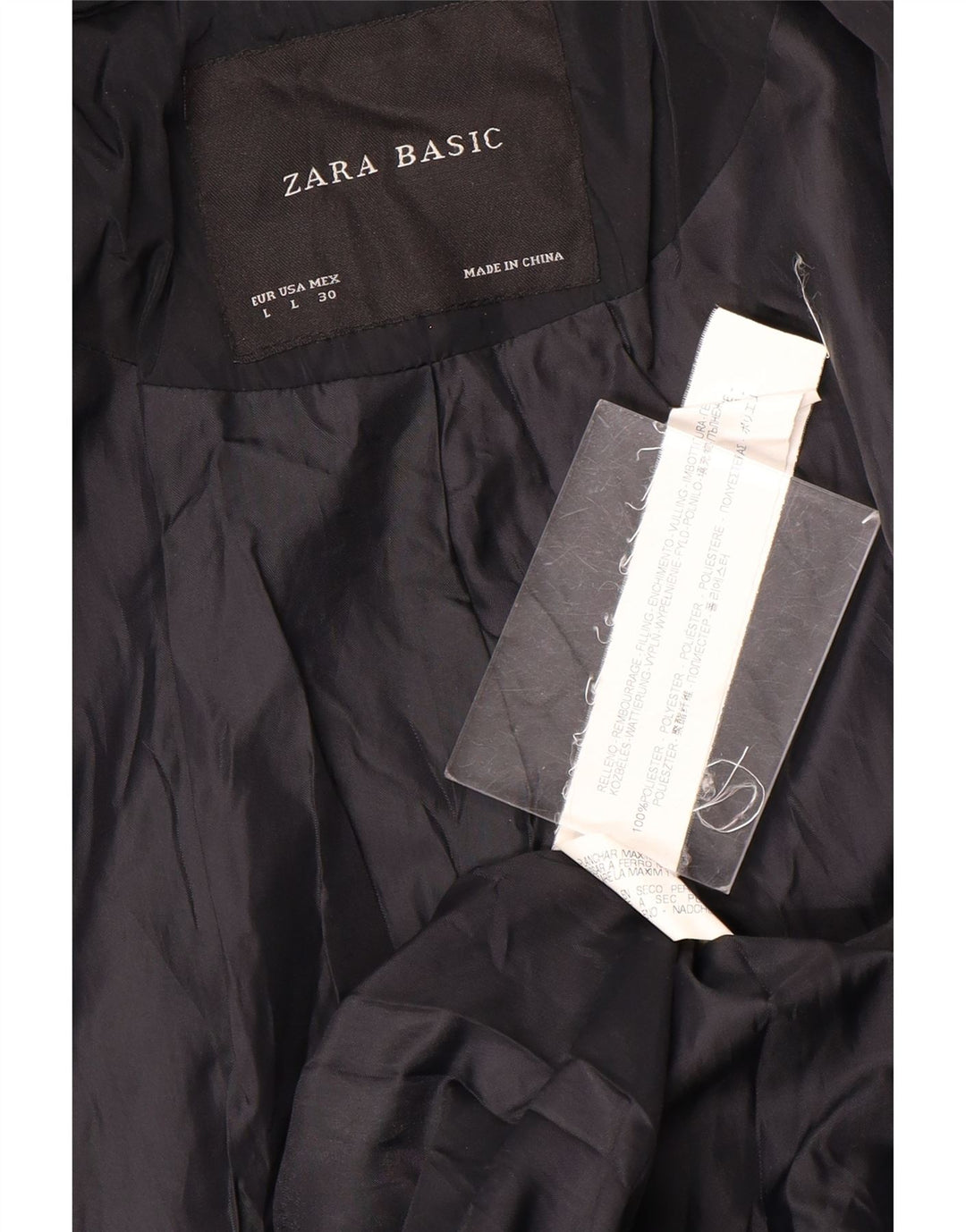 Женская куртка в стиле милитари Zara UK 14, большой размер, темно-синий, полиэстер