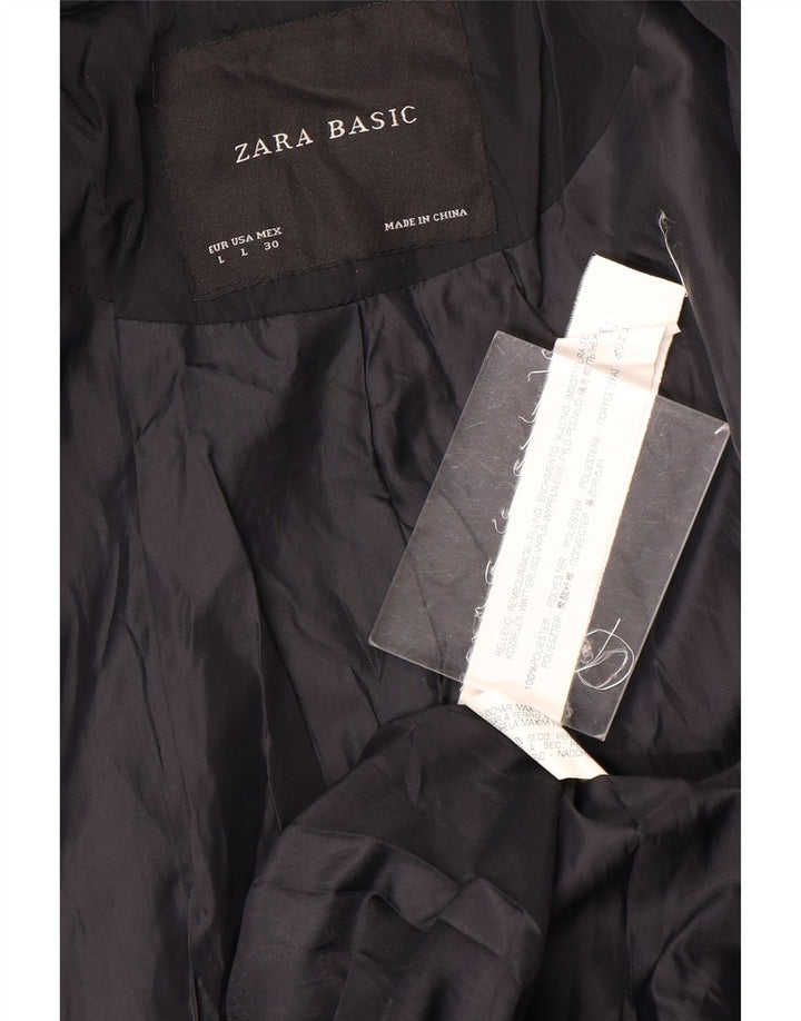 Женская куртка в стиле милитари Zara UK 14, большой размер, темно-синий, полиэстер