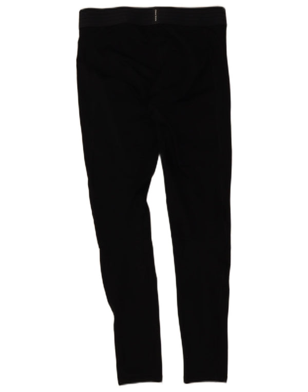 Женские леггинсы с рисунком Nike Dri Fit UK 12, средний черный, полиэстер