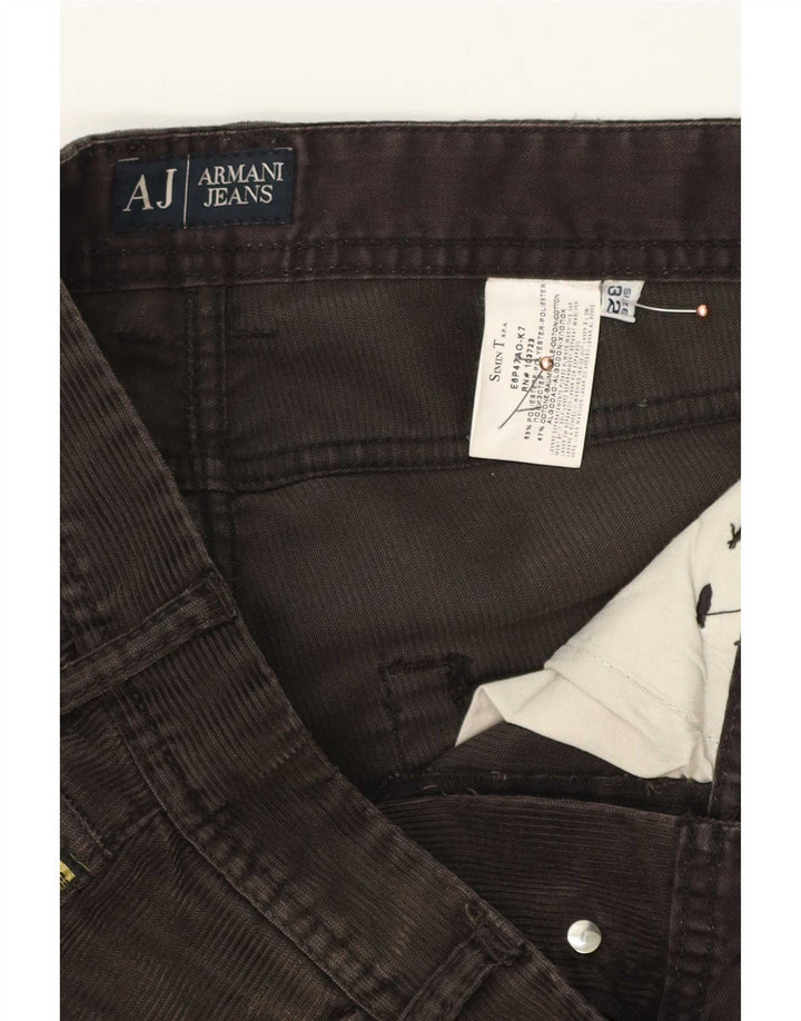 Мужские прямые вельветовые брюки Armani W32 L34 коричневые из полиэстера