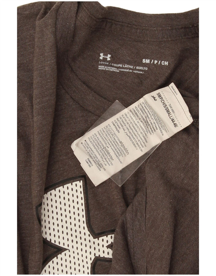Мужская футболка с рисунком Under Armour, маленький серый хлопковый топ