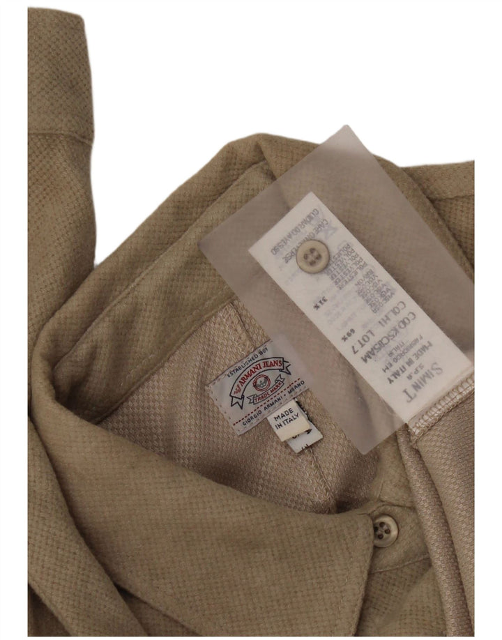 Рубашка женская Armani Jeans UK 10 маленькая бежевая вискоза